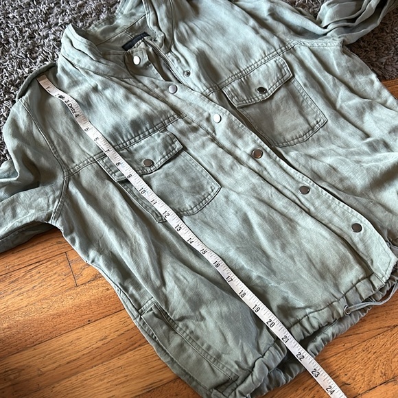 Rails Jacket Collins Olive Green Full Zip Snap Military Utility Linen Blend - Picture 11 of 15